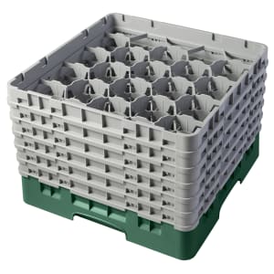 144-20S1114119 Camrack® Glass Rack w/ (20) Compartments - (6) Gray Extenders, Sherwood Green