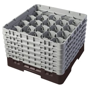144-20S1114167 Camrack® Glass Rack w/ (20) Compartments - (6) Gray Extenders, Brown