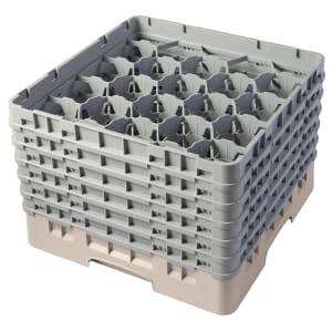 144-20S1114184 Camrack® Glass Rack w/ (20) Compartments - (6) Gray Extenders, Beige