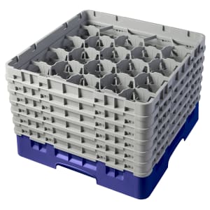 144-20S1114186 Camrack® Glass Rack w/ (20) Compartments - (6) Gray Extenders, Navy Blue