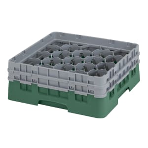 144-20S434119 Camrack® Glass Rack w/ (20) Compartments - (2) Gray Extenders, Sherwood Green