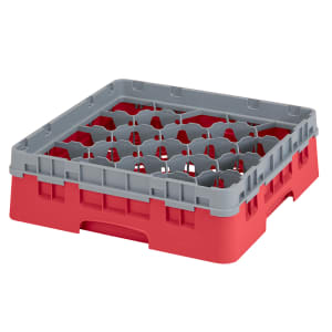 144-20S318163 Camrack® Glass Rack w/ (20) Compartment - (1) Gray Extender, Red