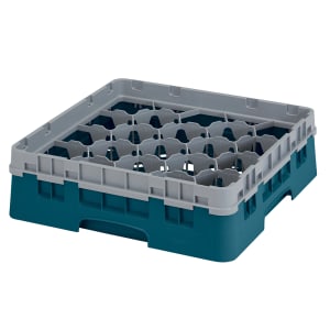 144-20S318414 Camrack® Glass Rack w/ (20) Compartment - (1) Gray Extender, Teal