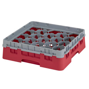 144-20S318416 Camrack® Glass Rack w/ (20) Compartment - (1) Gray Extender, Cranberry