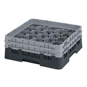 144-20S434110 Camrack® Glass Rack w/ (20) Compartments - (2) Gray Extenders, Black