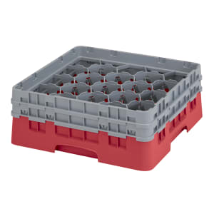 144-20S434163 Camrack® Glass Rack w/ (20) Compartments - (2) Gray Extenders, Red