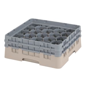 144-20S434184 Camrack® Glass Rack w/ (20) Compartments - (2) Gray Extenders, Beige