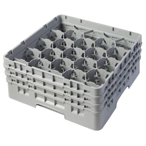 144-20S638151 Camrack® Glass Rack w/ (20) Compartments - (3) Gray Extenders, Soft Gray