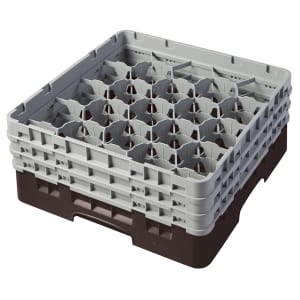 144-20S638167 Camrack® Glass Rack w/ (20) Compartments - (3) Gray Extenders, Brown