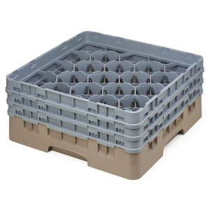 144-20S638184 Camrack® Glass Rack w/ (20) Compartments - (3) Gray Extenders, Beige