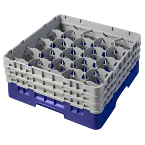 144-20S638186 Camrack® Glass Rack w/ (20) Compartments - (3) Gray Extenders, Navy Blue