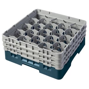 144-20S638414 Camrack® Glass Rack w/ (20) Compartments - (3) Gray Extenders, Teal