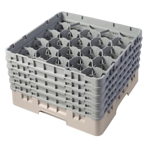 144-20S958184 Camrack® Glass Rack w/ (20) Compartments - (5) Gray Extenders, Beige