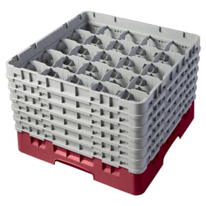 144-25S1114416 Camrack® Glass Rack w/ (25) Compartments - (6) Gray Extenders, Cranberry