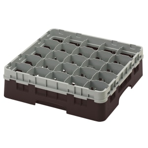 144-25S418167 Camrack® Glass Rack w/ (25) Compartments - (1) Gray Extender, Brown