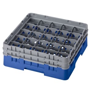 144-25S434168 Camrack® Glass Rack w/ (25) Compartments - (2) Gray Extenders, Blue