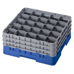 144-25S738168 Camrack® Glass Rack w/ (25) Compartments - (3) Gray Extenders, Blue