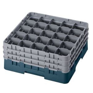 144-25S738414 Camrack® Glass Rack w/ (25) Compartments - (3) Gray Extenders, Teal