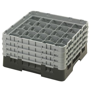 144-25S800110 Camrack® Glass Rack w/ (25) Compartments - (4) Extenders, Black