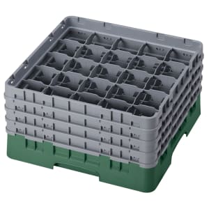 144-25S800119 Camrack® Glass Rack w/ (25) Compartments - (4) Extenders, Sherwood Green