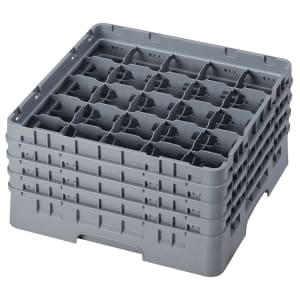 144-25S800151 Camrack® Glass Rack w/ (25) Compartments - (4) Extenders, Soft Gray