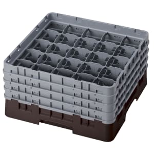 144-25S800167 Camrack® Glass Rack w/ (25) Compartments - (4) Extenders, Brown