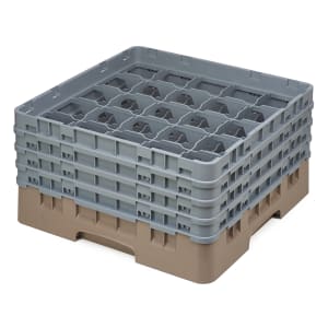 144-25S800184 Camrack® Glass Rack w/ (25) Compartments - (4) Extenders, Beige