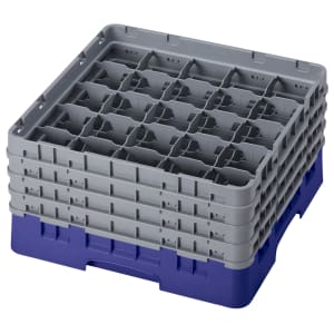 144-25S800186 Camrack® Glass Rack w/ (25) Compartments - (4) Extenders, Navy Blue