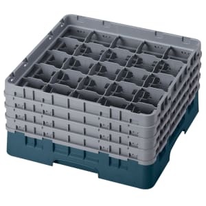 144-25S800414 Camrack® Glass Rack w/ (25) Compartments - (4) Extenders, Teal