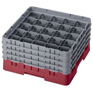 144-25S800416 Camrack® Glass Rack w/ (25) Compartments - (4) Extenders, Cranberry