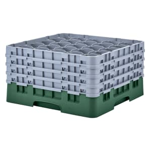 144-25S900119 Camrack® Glass Rack w/ (25) Compartments - (4) Extenders, Sherwood Green