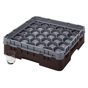 144-30S318167 Camrack® Glass Rack w/ (30) Compartments - (1) Gray Extender, Brown