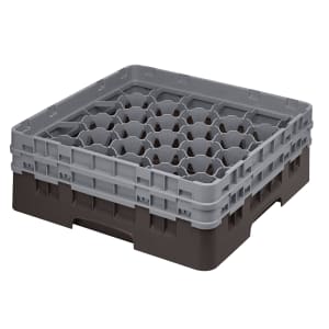 144-30S434167 Camrack® Glass Rack w/ (30) Compartments - (2) Gray Extenders, Brown