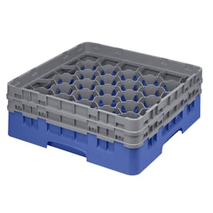 144-30S434168 Camrack® Glass Rack w/ (30) Compartments - (2) Gray Extenders, Blue