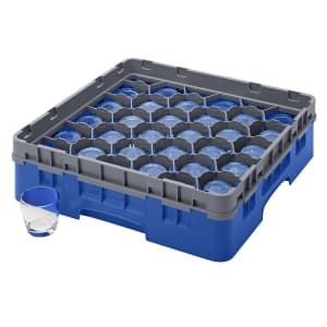 144-30S318186 Camrack® Glass Rack w/ (30) Compartments - (1) Gray Extender, Navy Blue