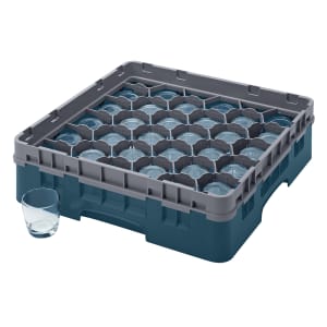144-30S318414 Camrack® Glass Rack w/ (30) Compartments - (1) Gray Extender, Teal