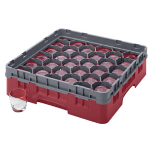 144-30S318416 Camrack® Glass Rack w/ (30) Compartments - (1) Gray Extender, Cranberry