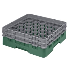 144-30S434119 Camrack® Glass Rack w/ (30) Compartments - (2) Gray Extenders, Sherwood Green