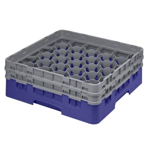 144-30S434186 Camrack® Glass Rack w/ (30) Compartments - (2) Gray Extenders, Navy Blue