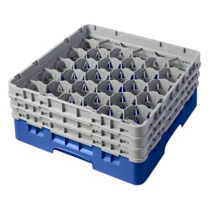 144-30S638168 Camrack® Glass Rack w/ (30) Compartments - (3) Gray Extenders, Blue