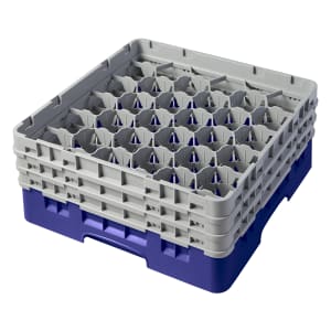 144-30S638186 Camrack® Glass Rack w/ (30) Compartments - (3) Gray Extenders, Navy Blue