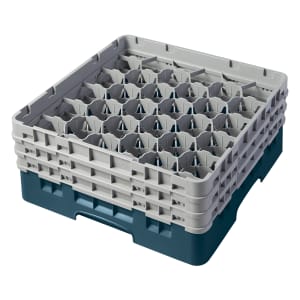 144-30S638414 Camrack® Glass Rack w/ (30) Compartments - (3) Gray Extenders, Teal