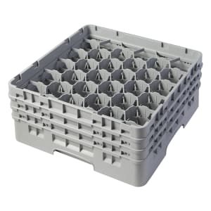 144-30S638151 Camrack® Glass Rack w/ (30) Compartments - (3) Gray Extenders, Soft Gray