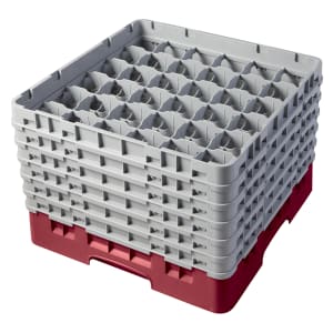 144-36S1114416 Camrack® Glass Rack w/ (36) Compartments - (6) Gray Extenders, Cranberry