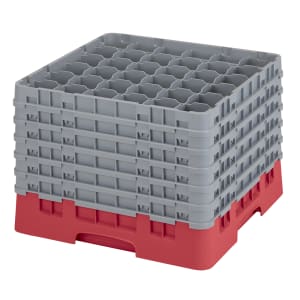 144-36S1214163 Camrack® Glass Rack w/ (36) Compartments - (6) Gray Extenders, Red
