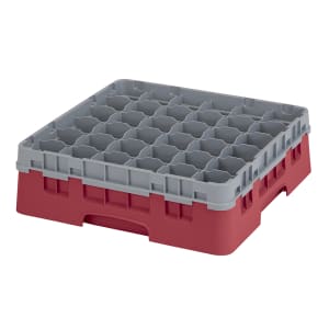 144-36S418416 Camrack® Glass Rack w/ (36) Compartments - (1) Gray Extender, Cranberry