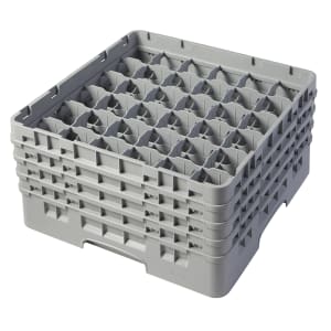144-36S800151 Camrack® Glass Rack w/ (36) Compartments - (4) Gray Extenders, Soft Gray