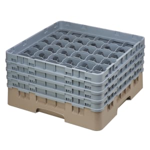 144-36S800184 Camrack® Glass Rack w/ (36) Compartments - (4) Gray Extenders, Beige