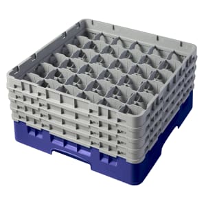 144-36S800186 Camrack® Glass Rack w/ (36) Compartments - (4) Gray Extenders, Navy Blue