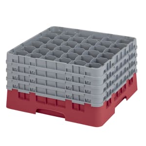 144-36S900416 Camrack® Glass Rack w/ (36) Compartments - (4) Gray Extenders, Cranberry